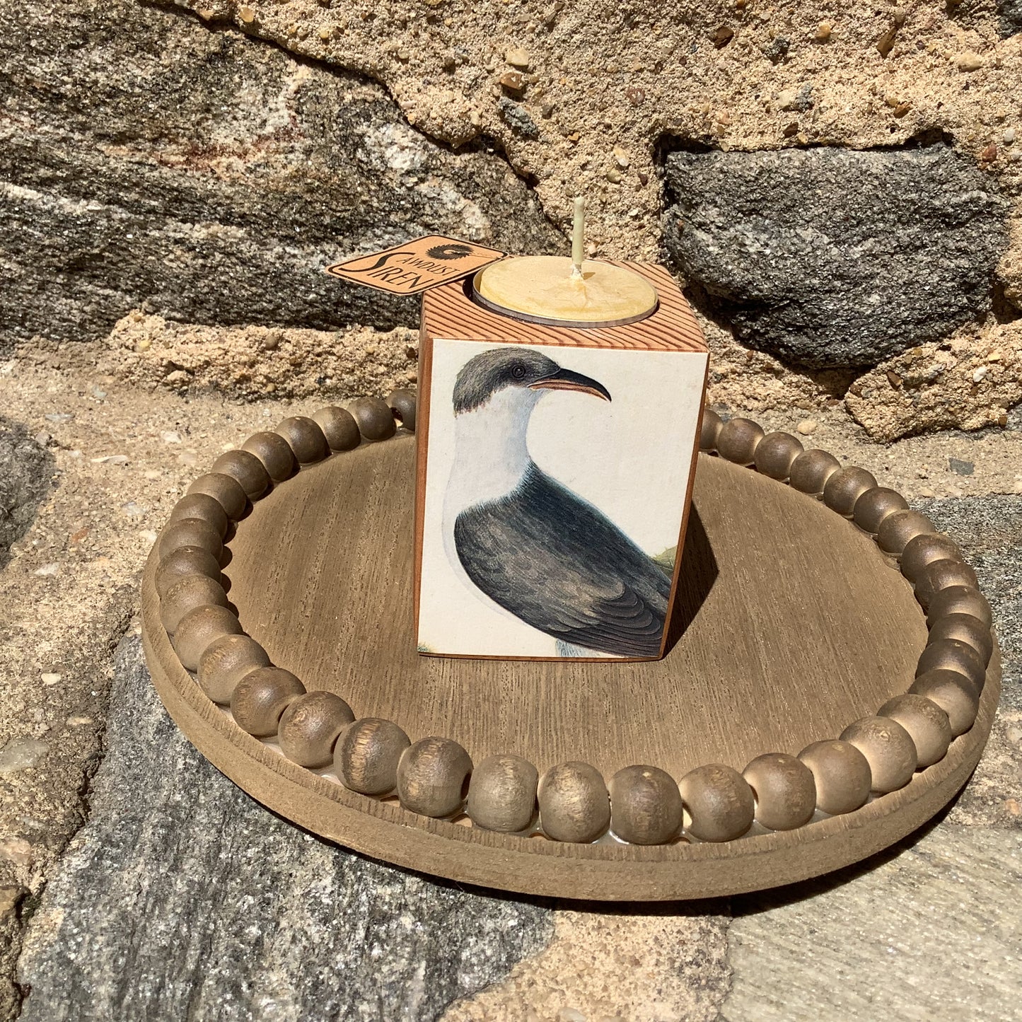 Decoupaged Candles from Sawdust Siren