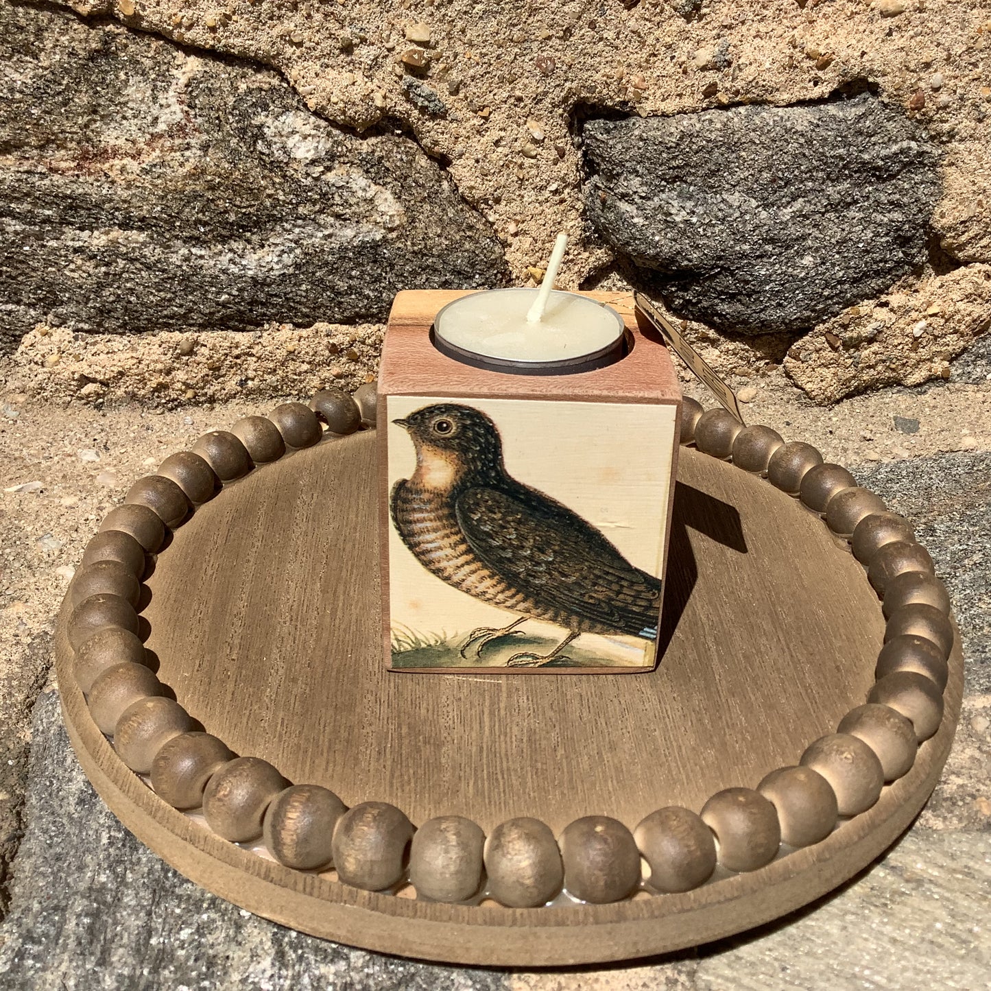 Decoupaged Candles from Sawdust Siren