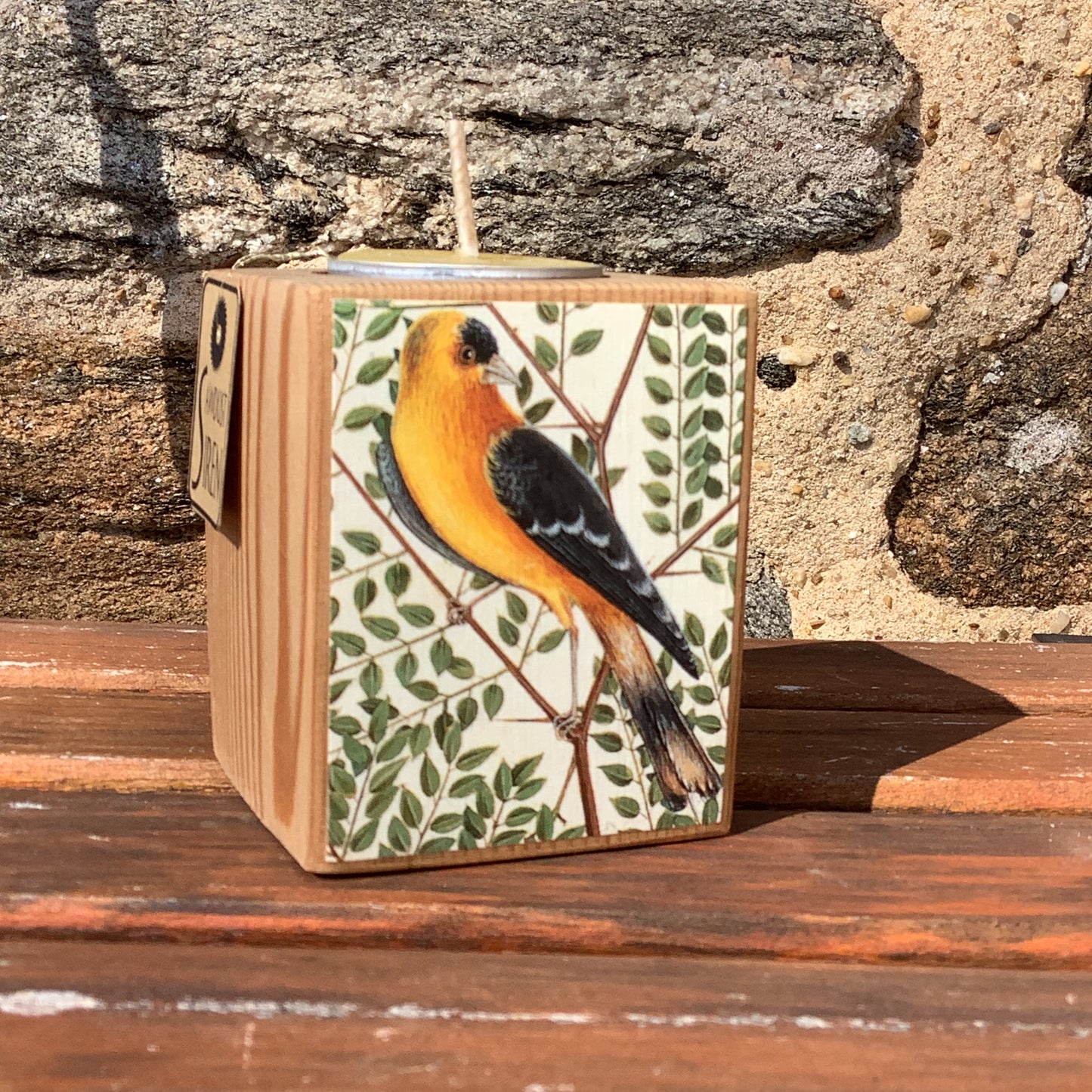 Decoupaged Candles from Sawdust Siren