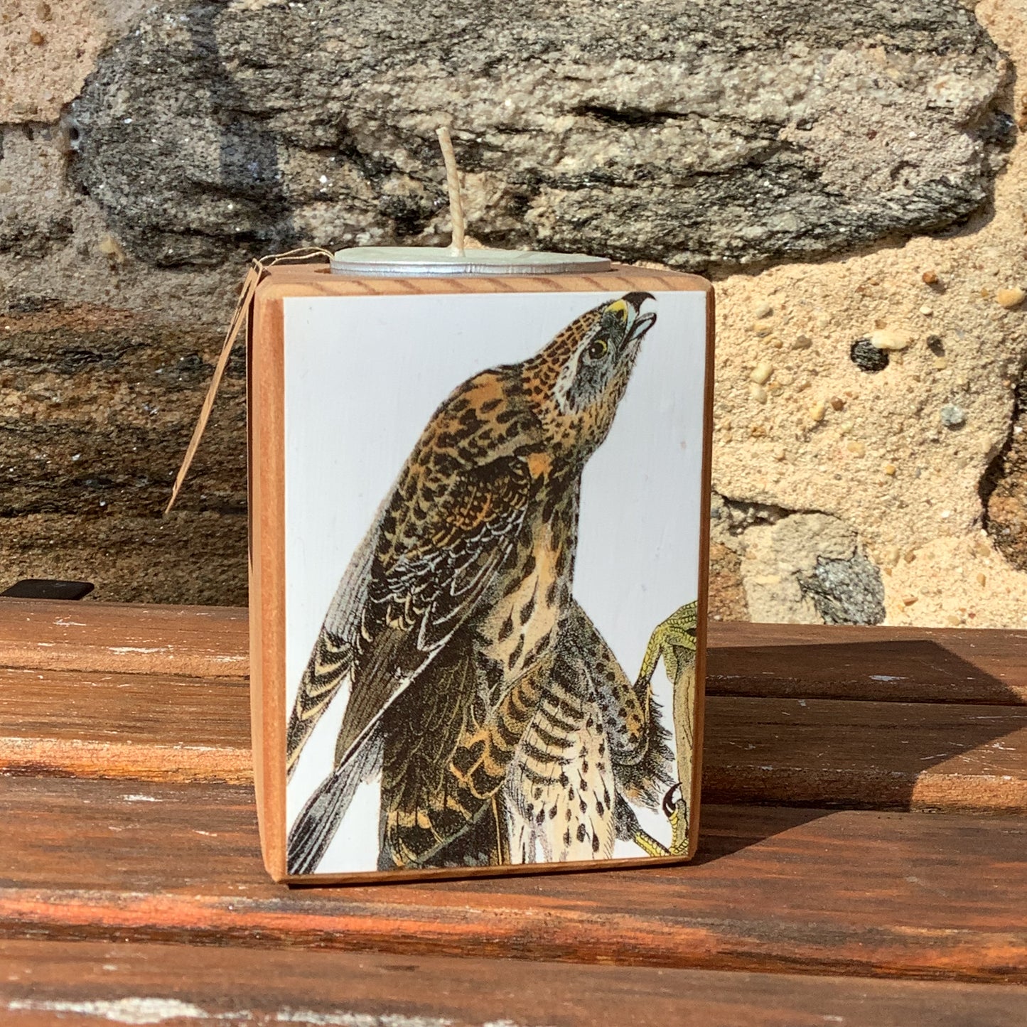 Decoupaged Candles from Sawdust Siren