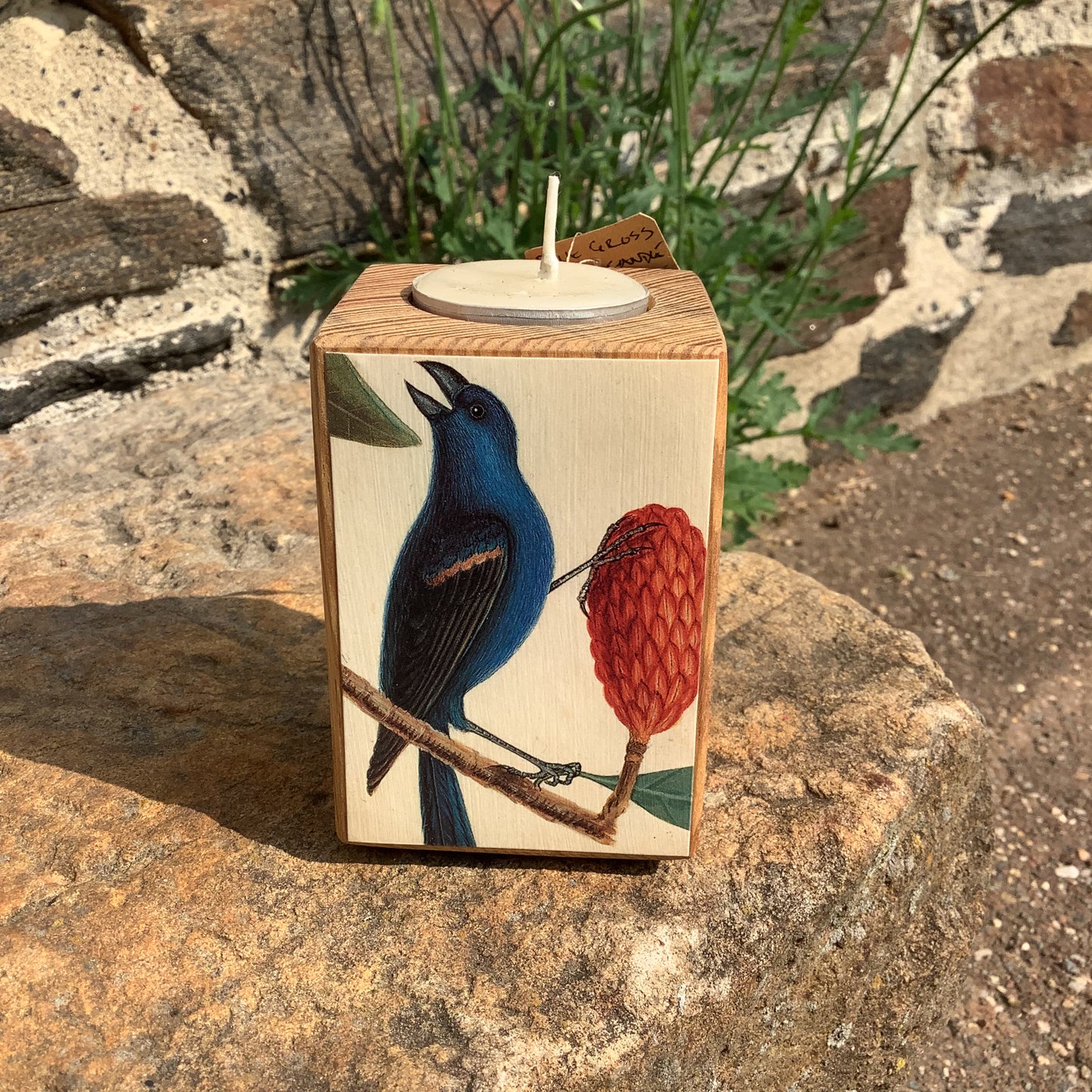 Decoupaged Candles from Sawdust Siren