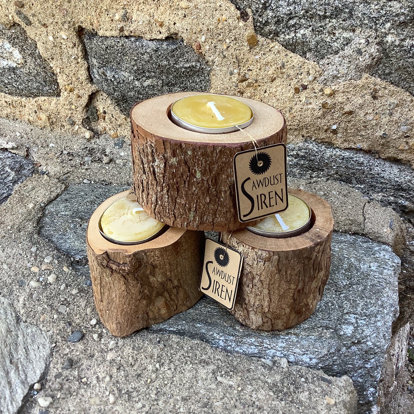 Wooden Candle Holder from Sawdust Siren