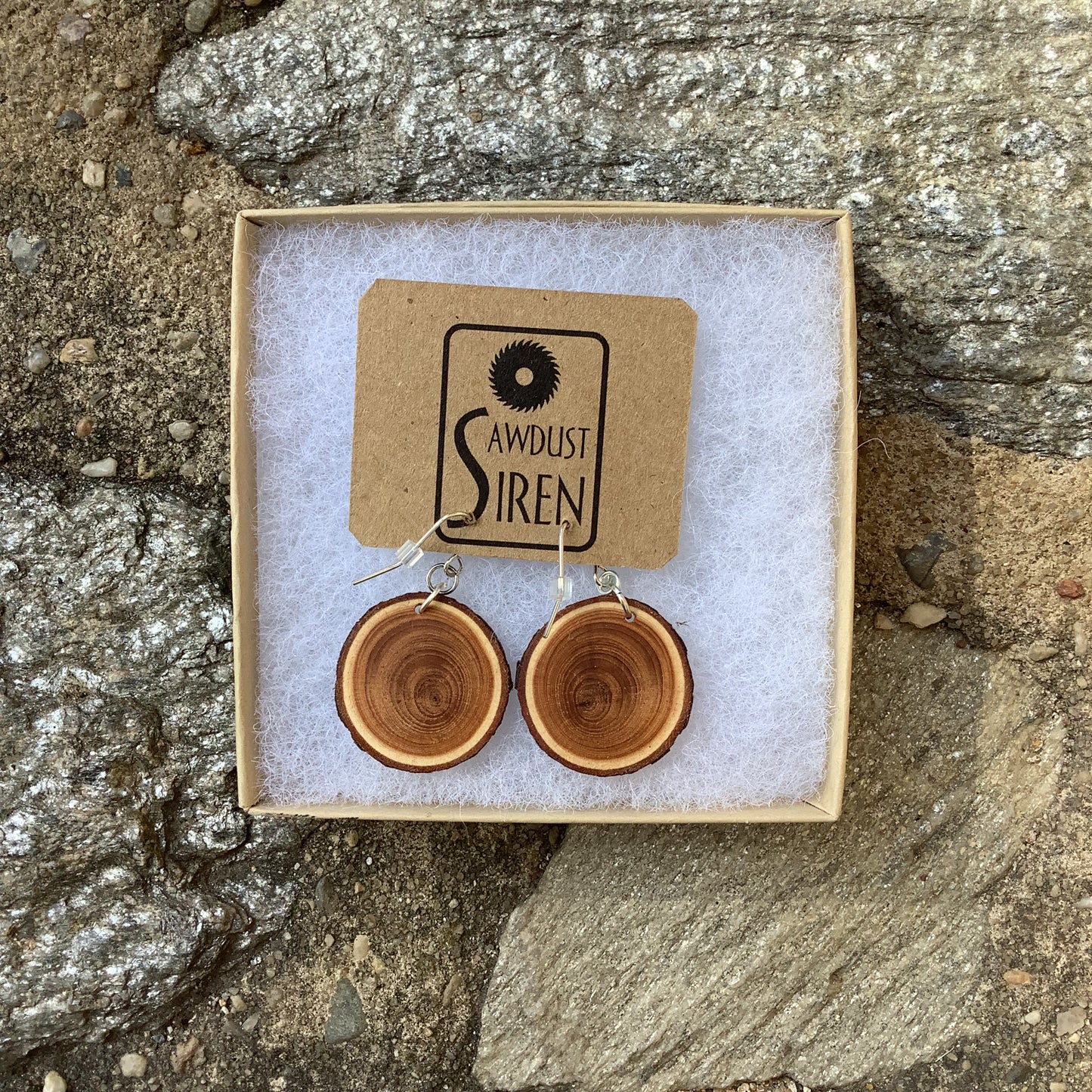 Wooden Earrings from Sawdust Siren