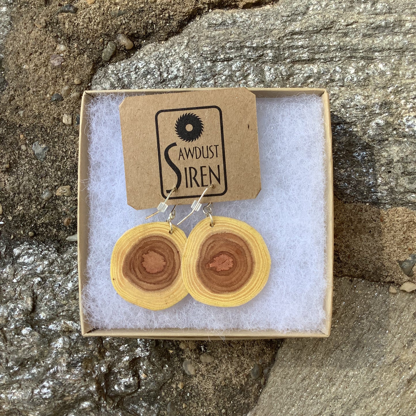 Wooden Earrings from Sawdust Siren