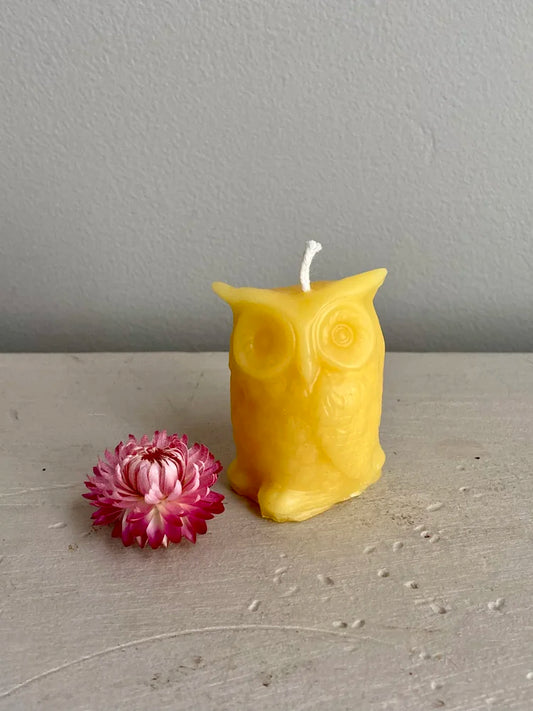 Beeswax Owl Candle By Sawdust Siren