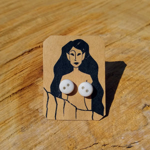 Button Earrings from Sawdust Siren