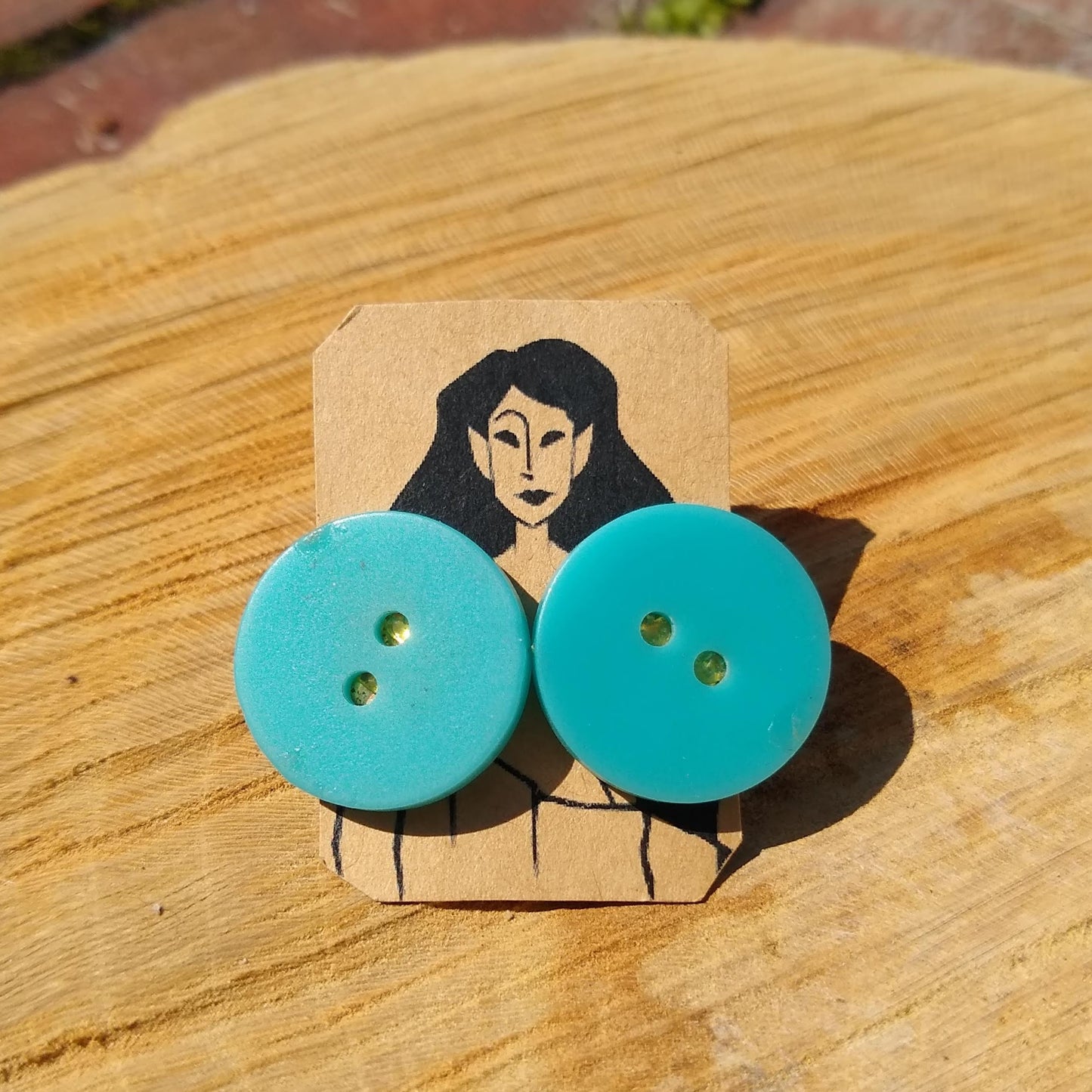 Button Earrings from Sawdust Siren