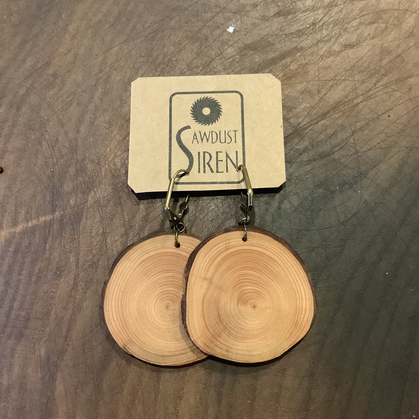 Wooden Earrings from Sawdust Siren