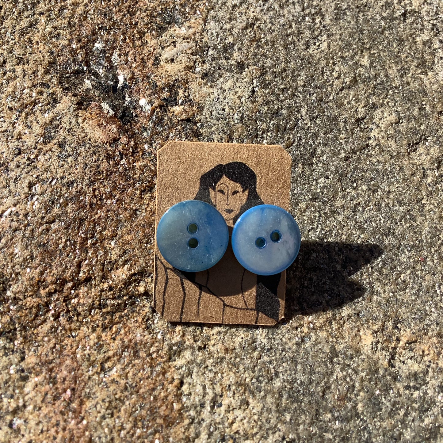 Button Earrings from Sawdust Siren