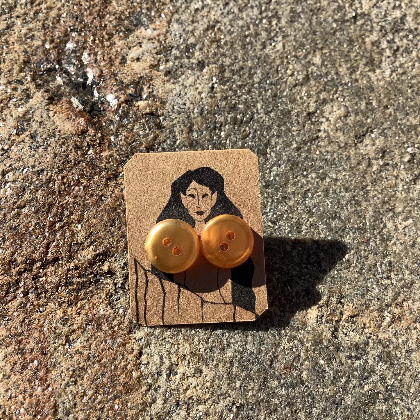 Button Earrings from Sawdust Siren