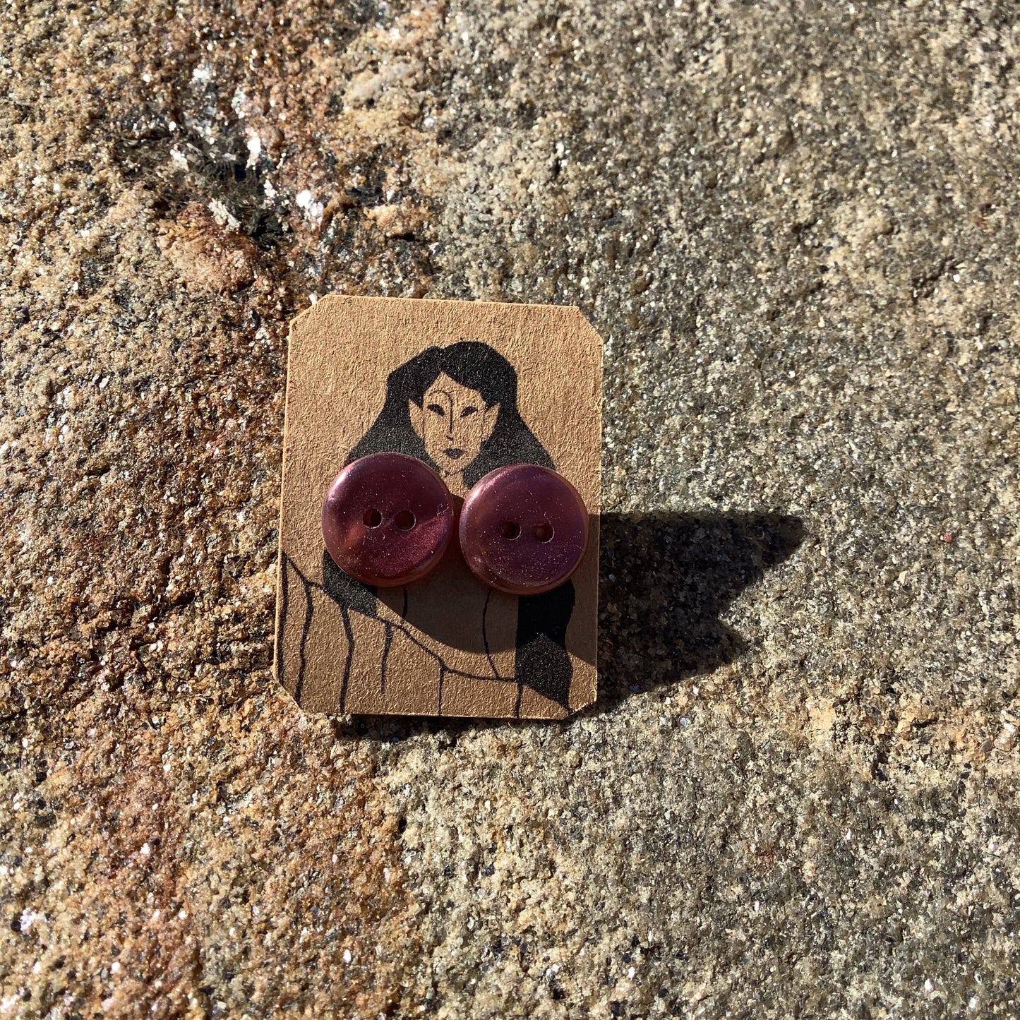 Button Earrings from Sawdust Siren