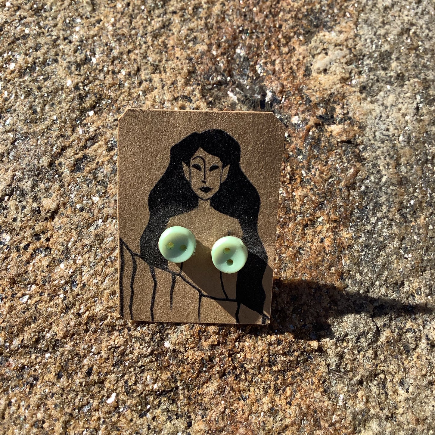 Button Earrings from Sawdust Siren